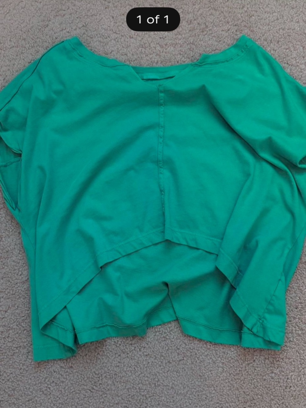 Altar'd State Teal Draped Cropped Short Sleeve Top